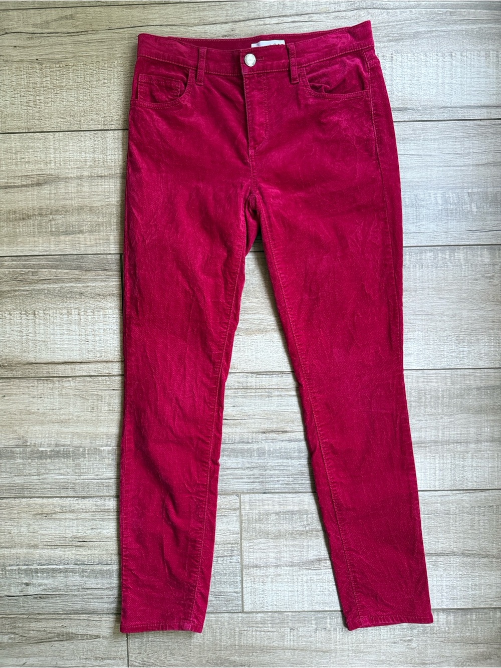LOFT Velvet Skinny Pants "Magenta Kiss" - Size 26 / 2